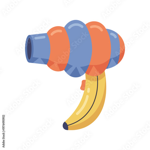 Stylized inflatable hair dryer with banana handle