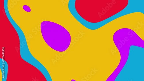 Vibrant Liquid Abstract Background with Bold Groovy Organic Shapes