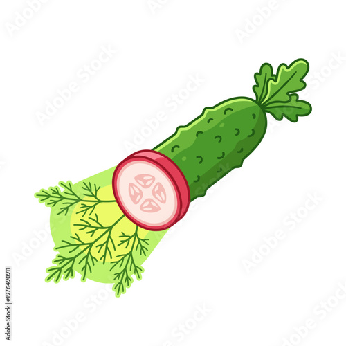 Cucumber flashlight with radish lens and dill beam