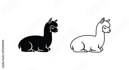 Cute Llama Cartoon Designs for Kids Vector