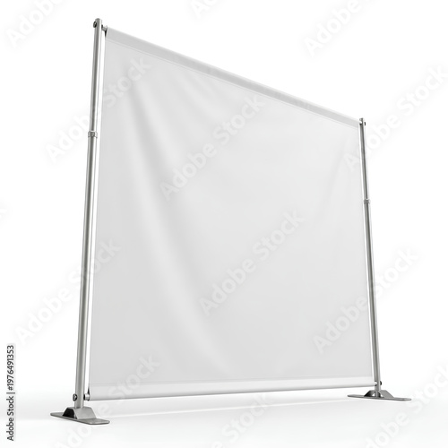 White backdrop banner stand for events and presentations.