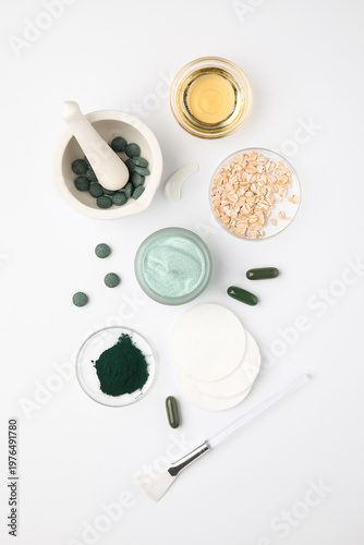 Composition with jar of spi...