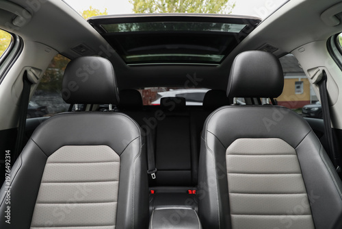 View of front seats in mode...
