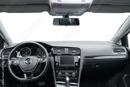 Interior of modern car with...