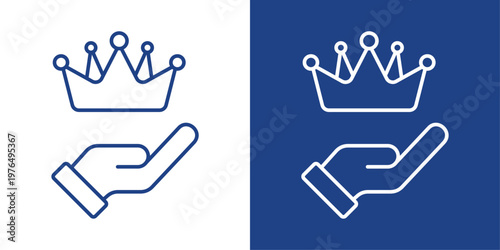 Prestige Level Blue And White Icon Style Collection