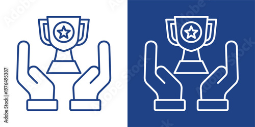 Excellence Award Blue And White Icon Style Collection