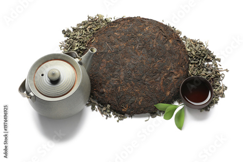 Dry pressed puer leaves wit...