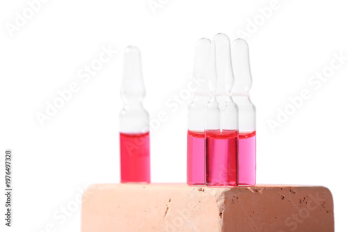 Glass ampoules on brick aga...