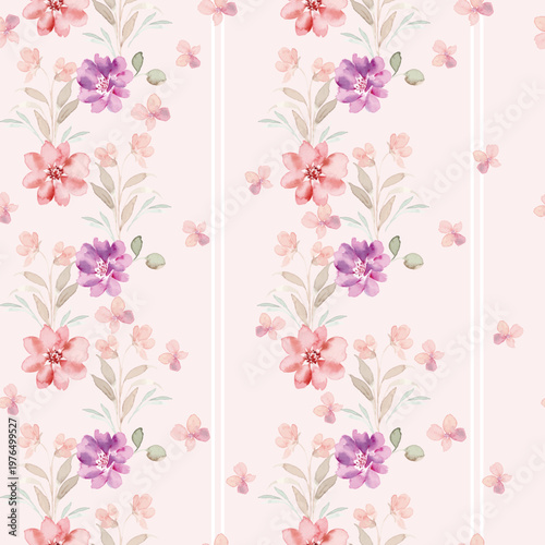 All Over Flower Stripe Pattern