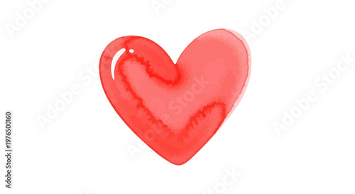 Red Watercolor Heart Illustration, Love Symbol, Romantic Valentine's Day Element