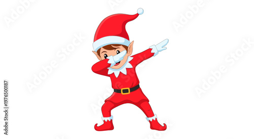 Christmas Elf Doing Dab Dance Pose
