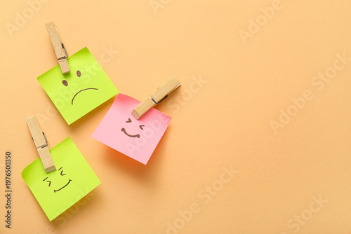 Wooden clothespins with sti...
