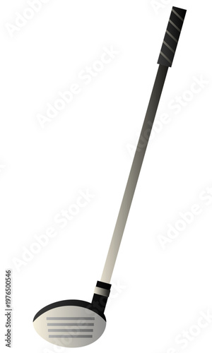 スポーツのゴルフで使う道具のクラブのドライバーをグラデーションを付けてデザインしたベクターのイラストのグラフィック素材
