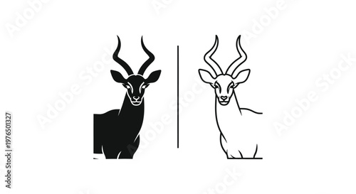 Antelope Species Comparison Kudu vs Gnu Vector