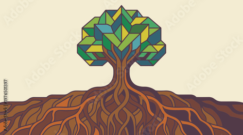 Abstract Tree with Deep Roots