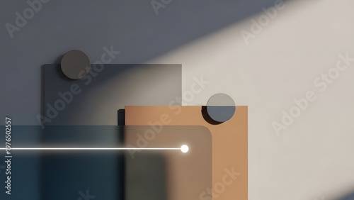 Geometric Abstract Blocks with Shadow and Light.