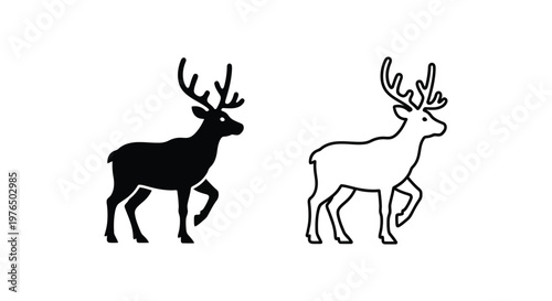 Antlered Deer Symbols Ancient Deer Art  Modern Designs Vector