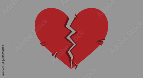 Broken Heart Shape Symbol Icon.
