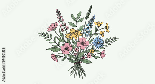 Colorful bouquet of wild flowers.