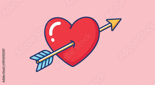 Heart pierced by love arrow symbol 1.