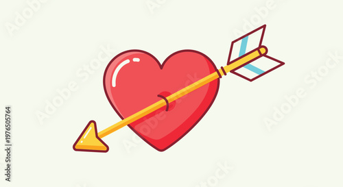 Heart pierced by love arrow symbol.