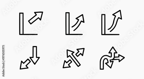 Free Download Various arrow direction icons in a simple black and white design - GFXLoad