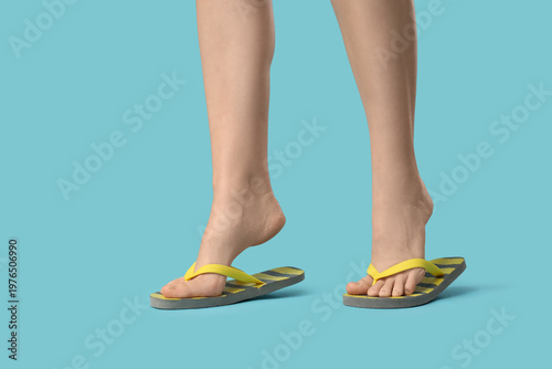Legs of young woman in styl...