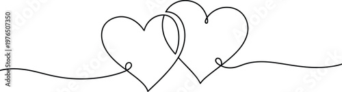 Two hearts connected by a line.