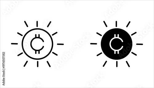 cryptocurrency icon set multi style various collection