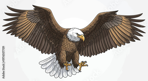 American Bald Eagle in Flight Posture 3.