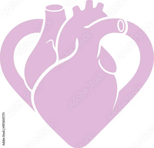 Anatomical Heart Illustration Medical Symbol.
