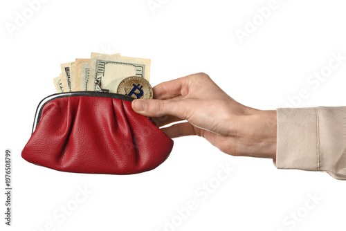 Female hand holding purse w...