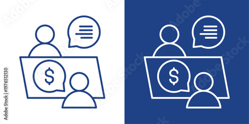 Negotiation Process Blue And White Icon Style Collection