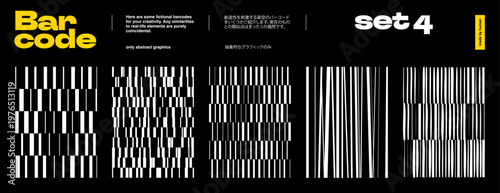 Barcode EAN13 and EAN Bar Code for Goods with A QR Scan on A Grunge Set. A Systematic Collection of Digital Retail Symbols with A Vector Pattern, Parametric Design, and Structured Encoding.