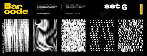 Bar Scan and Barcode Set for Goods with EAN13, EAN, Grunge, and QR Code on A Mobile Line Sample. A Black Background with Texture for Vector Stickers, Tags, and Readers in A Digital