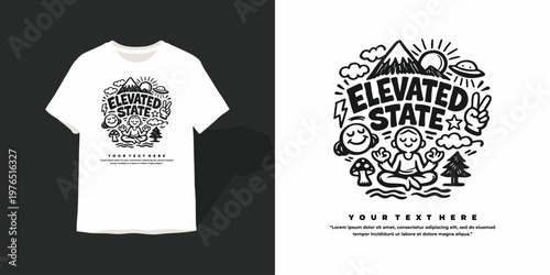 Elevated State Meditating T-Shirt Graphic Design