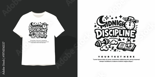 Midnight Discipline Motivational T-shirt Design