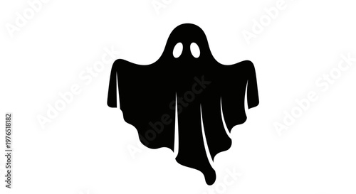 Black ghost silhouette spooky figure.