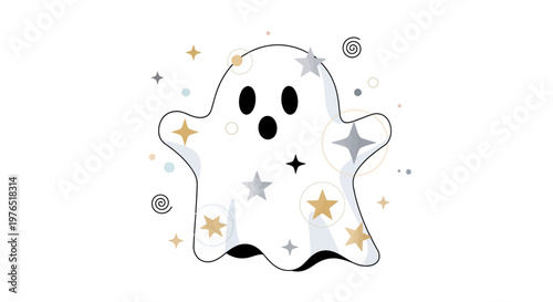 Halloween Ghost with Stars.