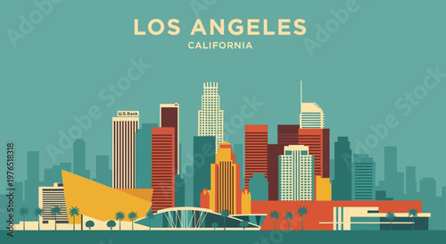 Los Angeles City Skyline California.