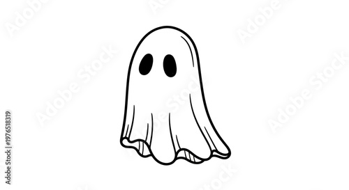 Simple cartoon ghost character.