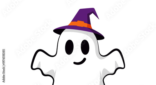 Smiling ghost in hat.