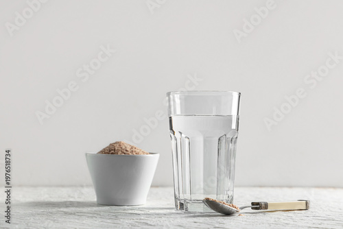 Glass of water with psylliu...