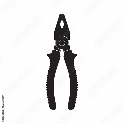 Vector silhouette of a pair of pliers on a white background 