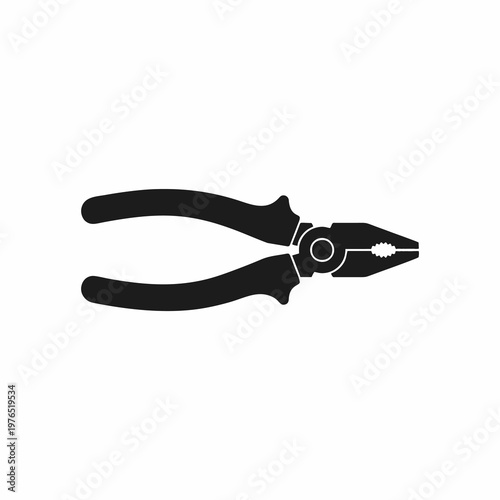 Vector silhouette of a pair of pliers on a white background 