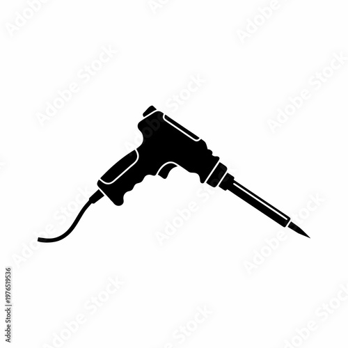 Vector silhouette of a soldering iron on a white background