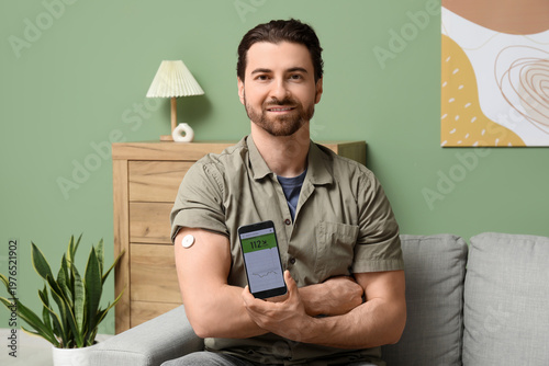 Diabetic young man with glu...