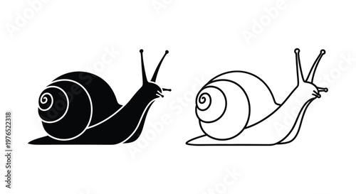 Cute Snails Illustration Slow Moving Garden Friends Vector