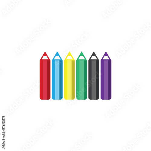 vector design illustration of colored pencils, colorful