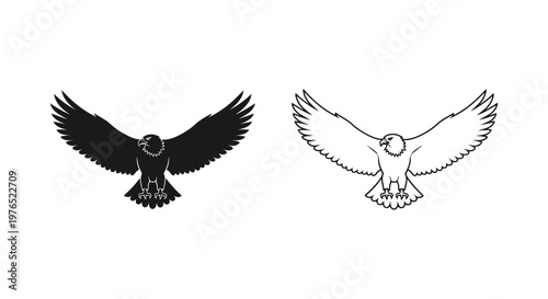 Bald Eagle Symbol Designs Striking Black  White Illustrations Vector
